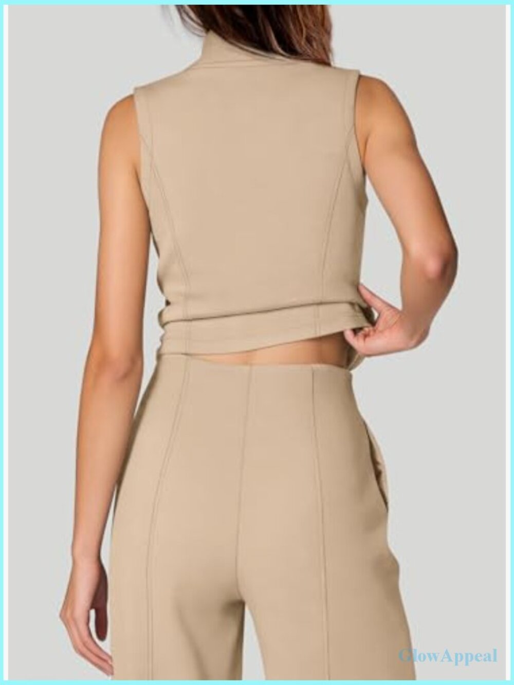 Womens Wide Leg Jumpsuit Sleeveless V Neck Zip Up Casual Travel Outfit Summer - Picture 5 of 5